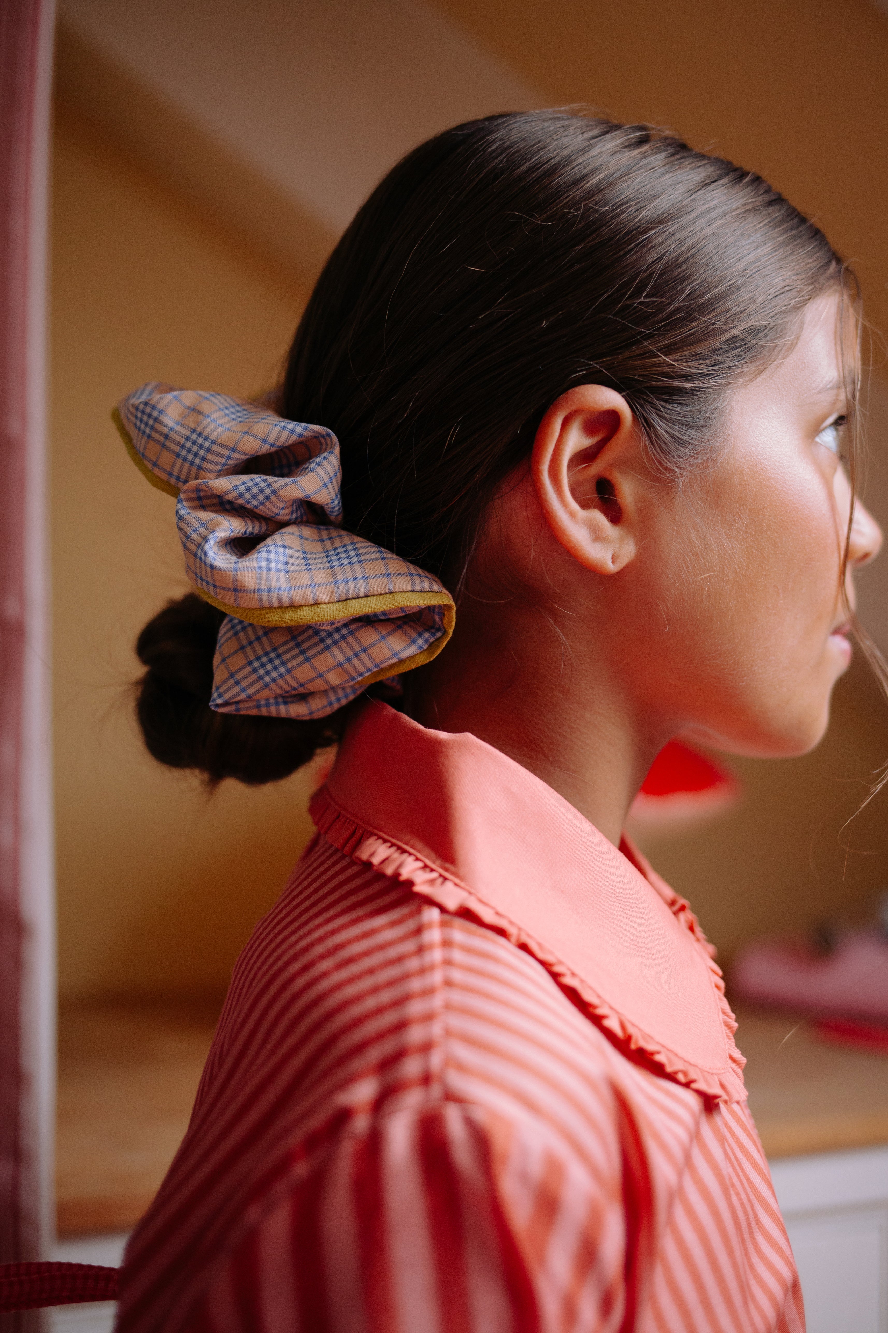 Sticky Lemon Scrunchie - Lemon Tree | Tartan Sunrise + Sky