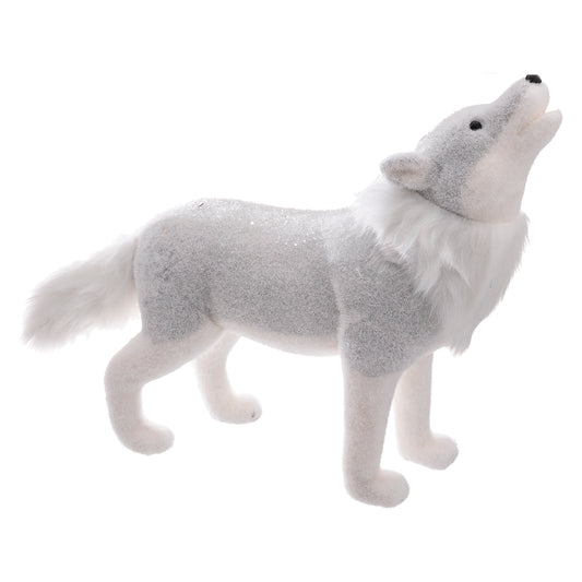 Décoration de Noël XL loup blanc - 60 x 45 cm - Noël - Blanc