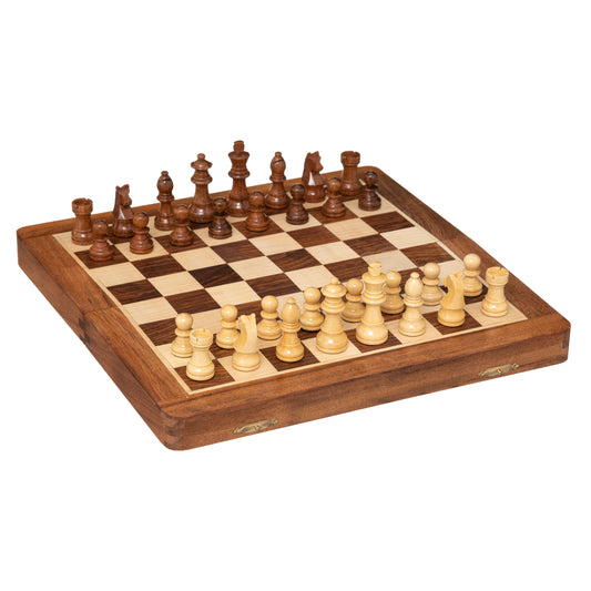 Jeu d'échecs de luxe Atmosphera Laney - 30,5 x 30,5 cm - Bois d'acacia