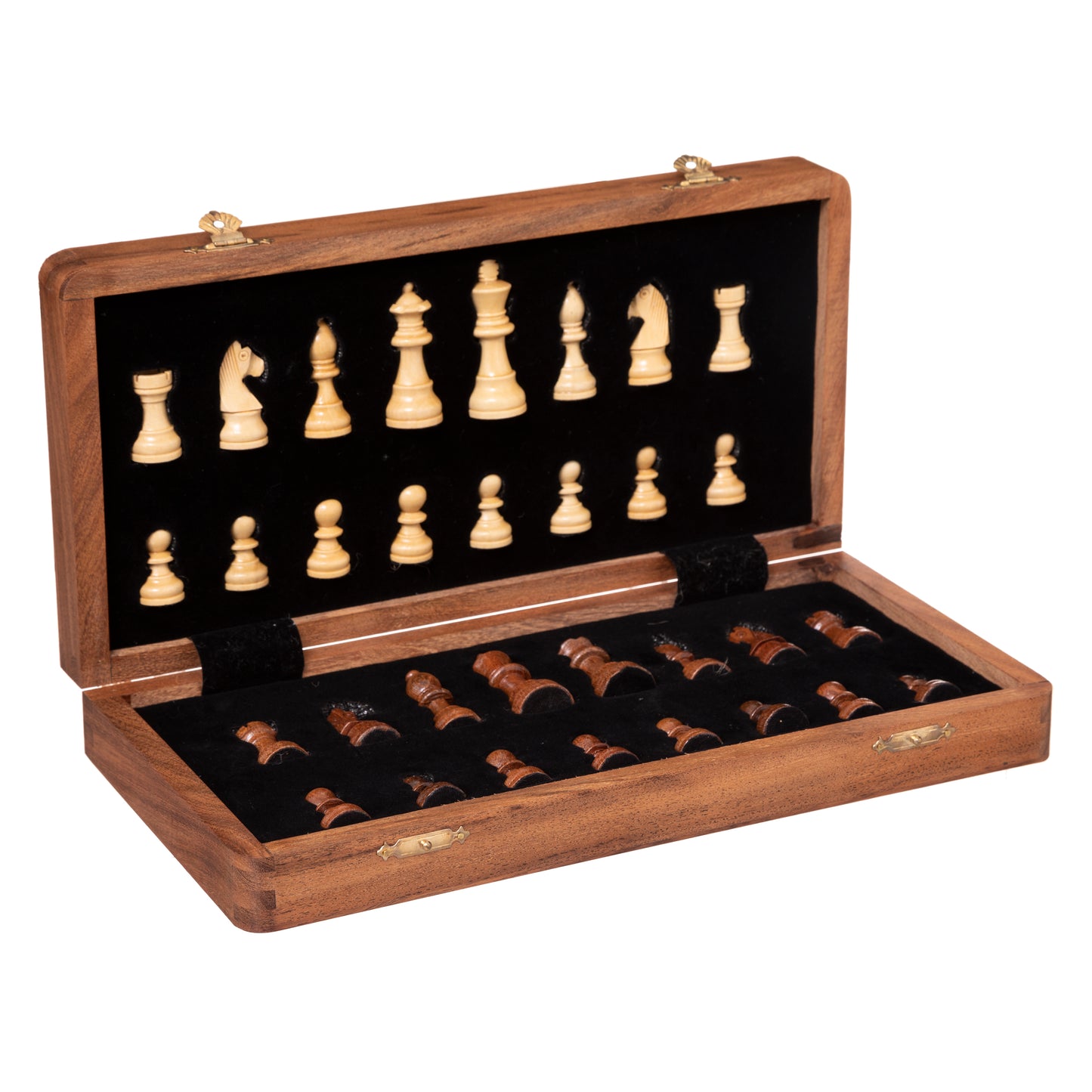 Jeu d'échecs de luxe Atmosphera Laney - 30,5 x 30,5 cm - Bois d'acacia