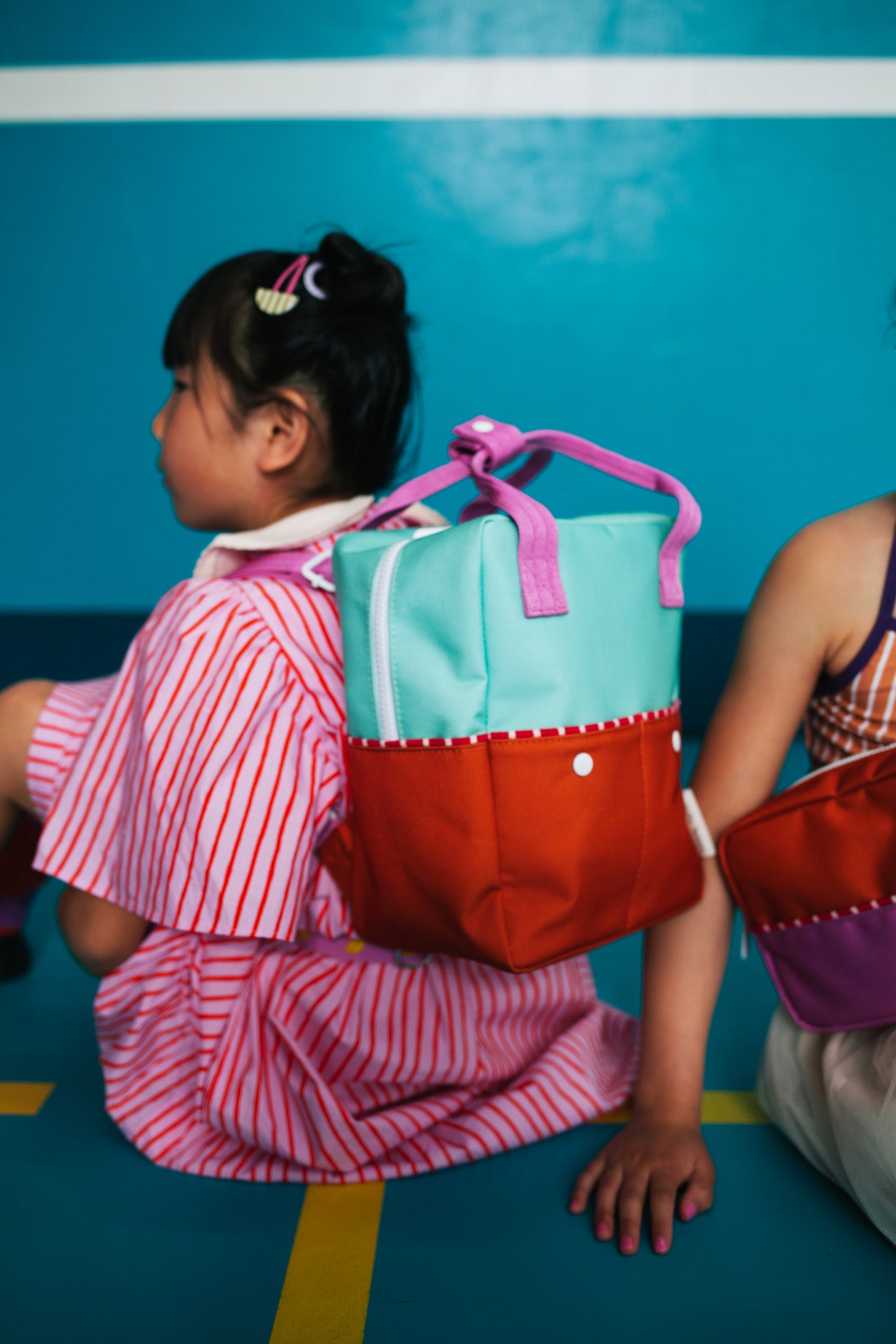 Sticky Lemon Backpack/Boekentas Small Better Together | Colourblocking | Towel Green | Gravel Orange