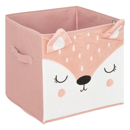 Atmosphera Kids Boîte de rangement / Carré de rangement - Velours rose - 29 x 29 cm