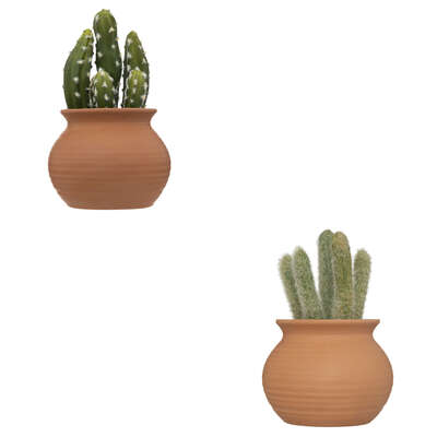 Atmosphera Plante Artificielle Alicante - Cactus avec pot - Ø17x8cm - Vert