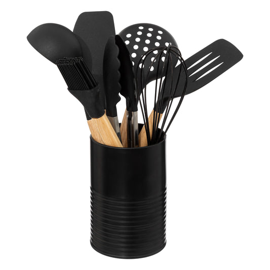 5Five Kitchenware Set with Holder - 7 Pieces - Wood