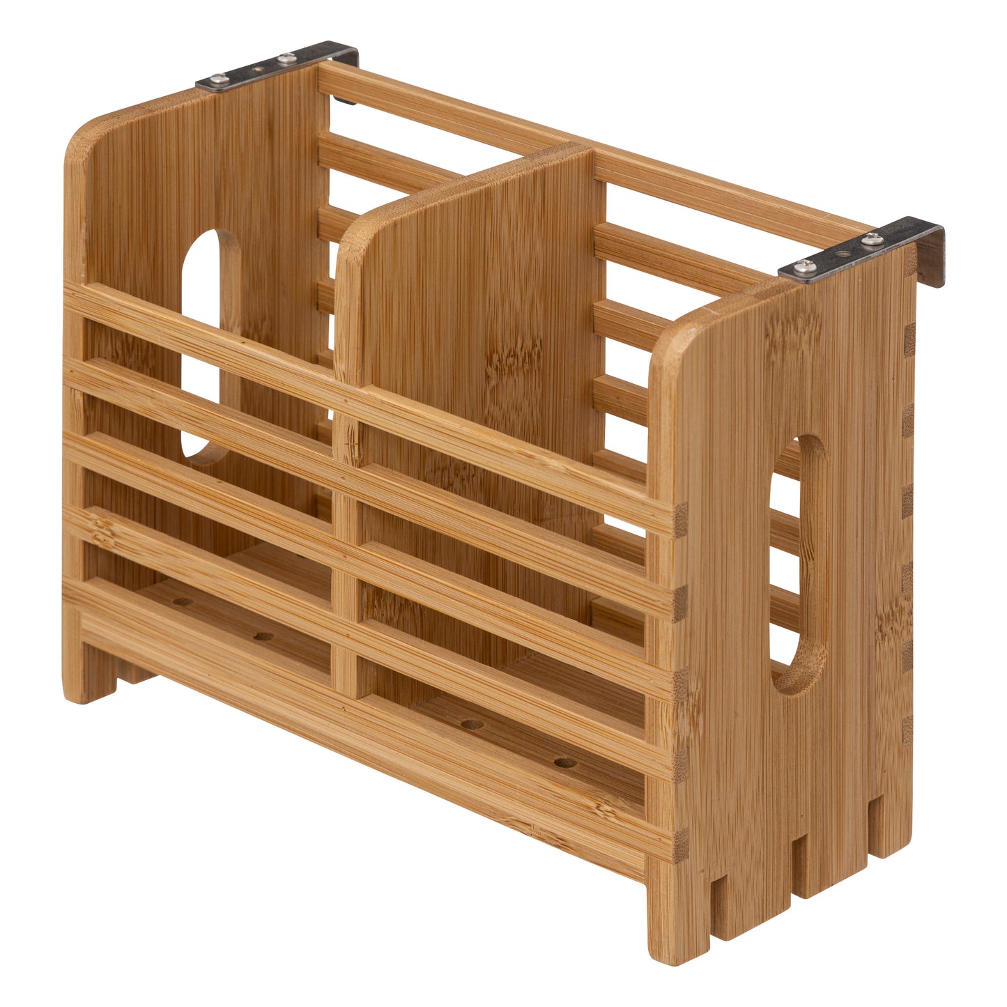 5Five Draining Rack Bamboo with cutlery holder - 2 Levels - Wall Draining Rack - Dishwashing Rack 