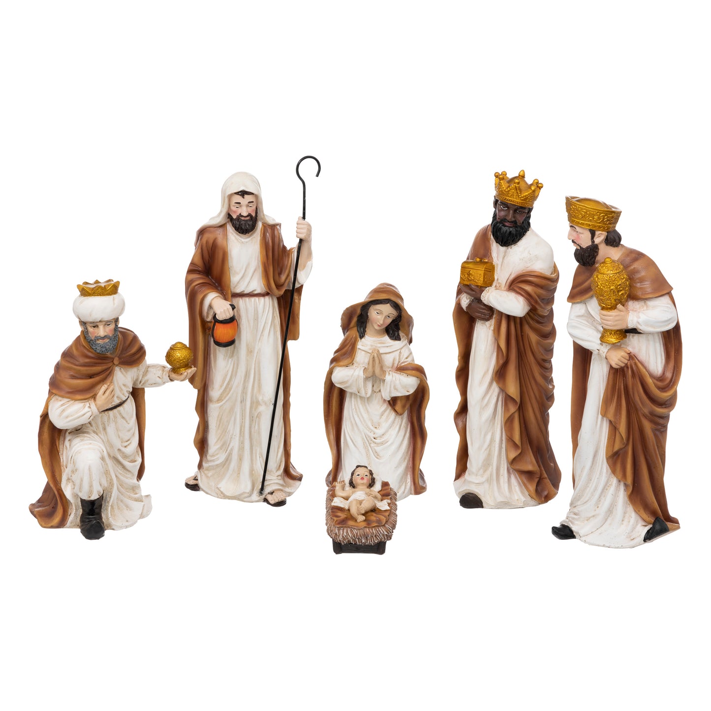 Fééric Lights and Christmas nativity scene statuettes - Set of 6 pieces - Multi