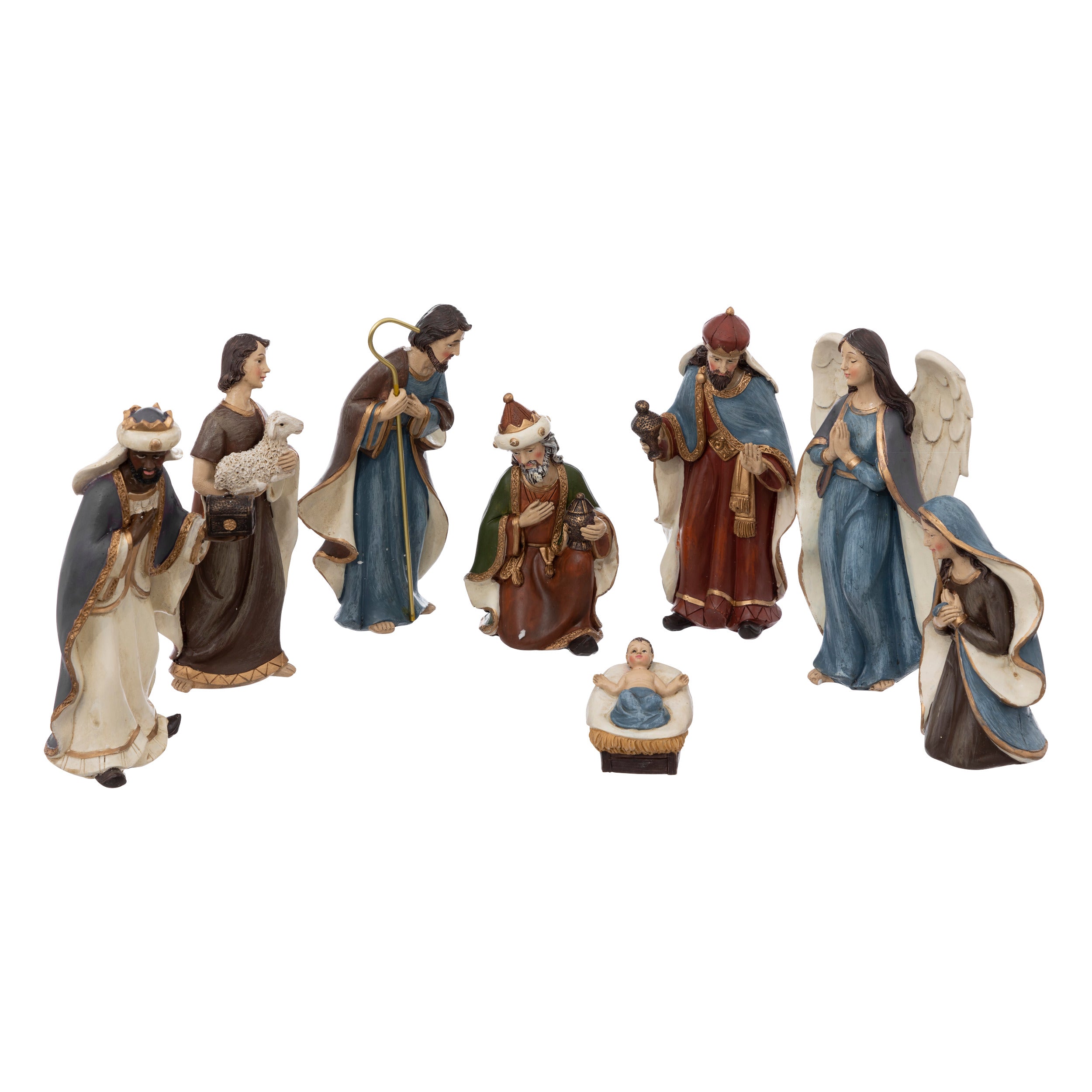 Fééric Lights and Christmas nativity scene statuettes - Set of 6 pieces - Multi