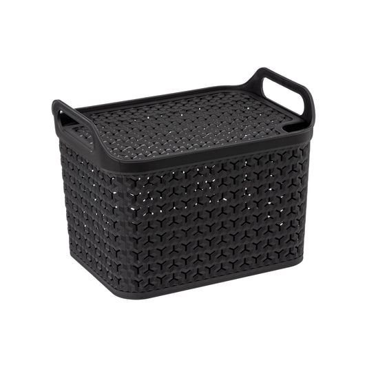 Couvercle de boîte de rangement empilable 5Five - Noir - Empilable - Moyen - 12 litres