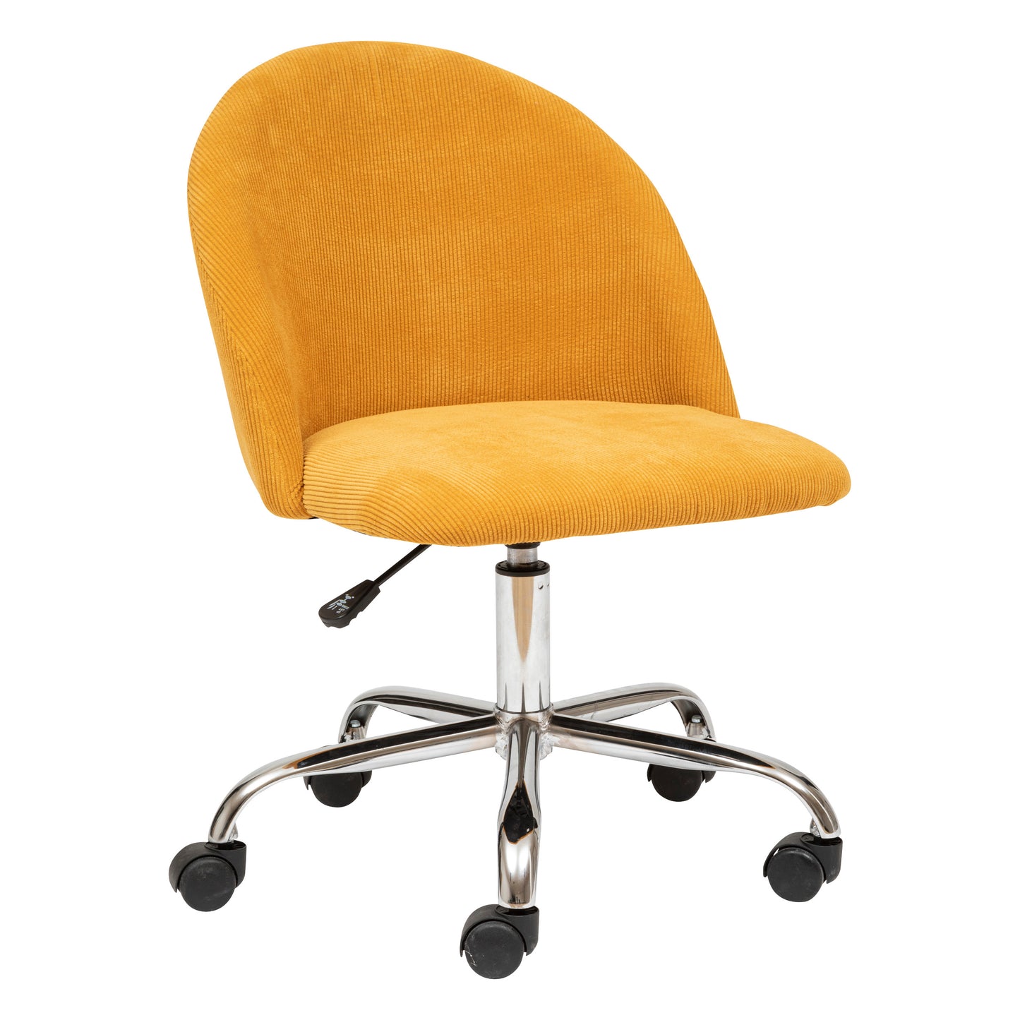 Atmosphera Geos office chair corduroy - Adjustable - Metal legs - Ochre