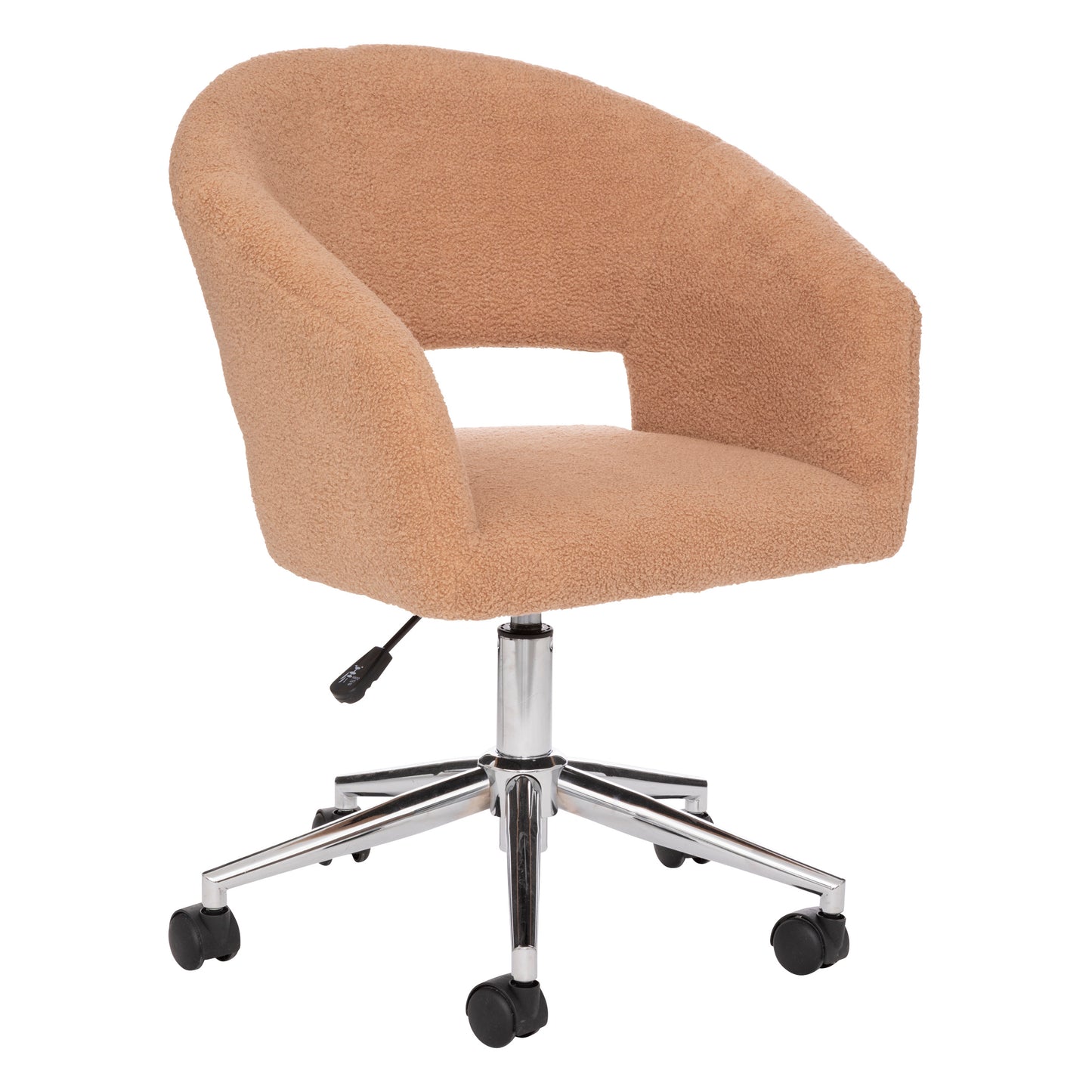 Chaise de bureau bouclé Atmosphera Gaya - Ajustable - Pieds en métal - Beige