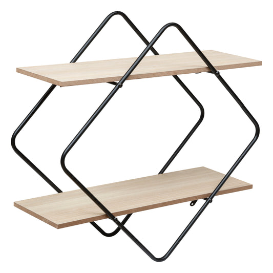 Atmosphera Nena Wall shelf - wood - metal - black - wall rack - 48 x 18 x 48 cm