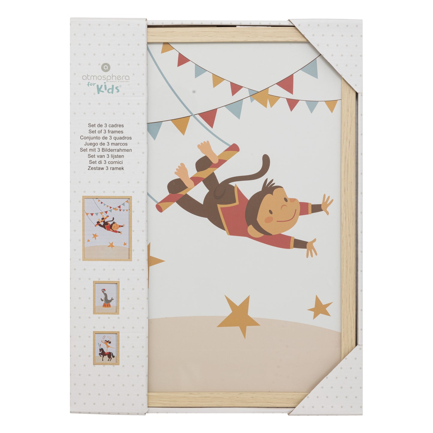 Atmosphera Kids Circus posters set of 3 - With frame - Wood