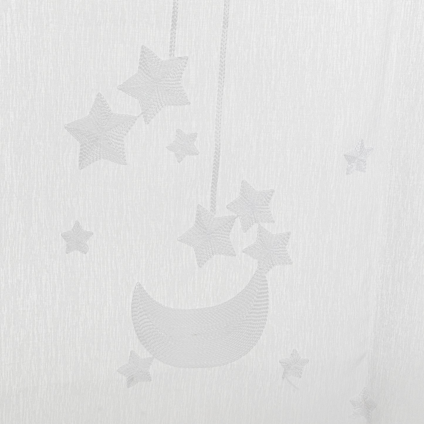 Atmosphera Kids Rideau enfants étoile et lune blanc - 140X240 - Habillage de fenêtre enfant - rideaux prêts à l'emploi avec anneaux chambre d'enfant