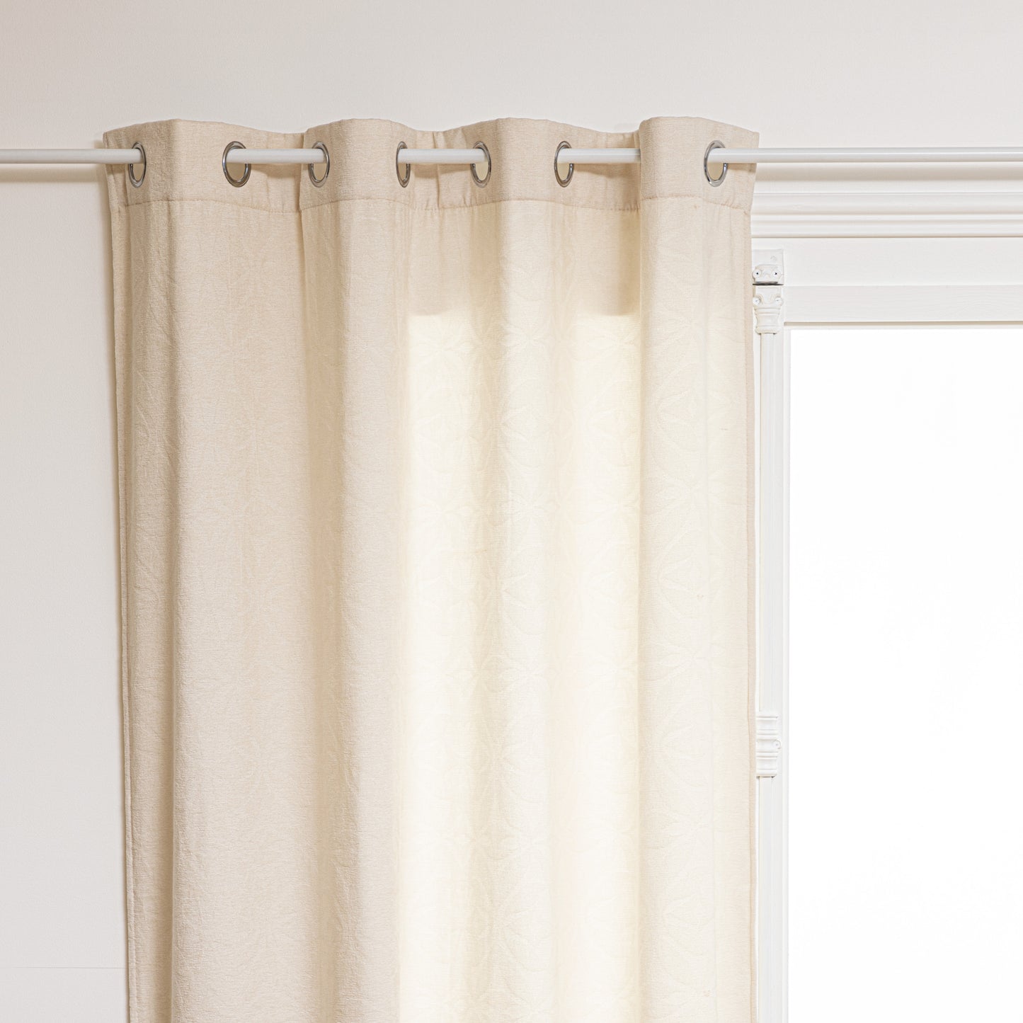 Atmosphera Curtains Zuri velvet - 140 x 260 cm - Extra long - Ivory