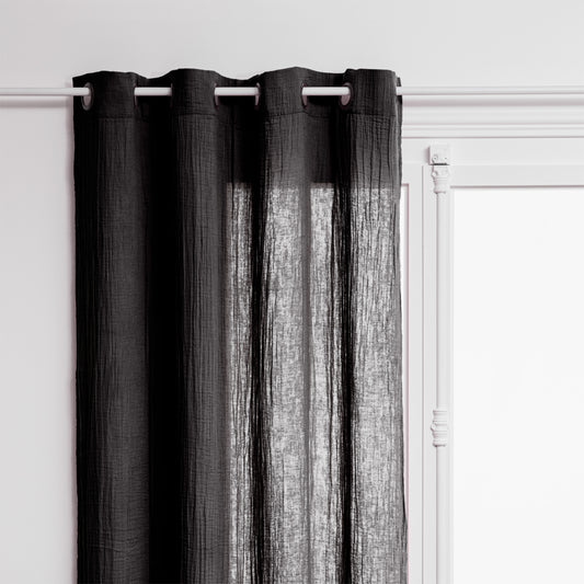 Atmosphera Curtains Nour - 130 x 260 cm - Extra long - Dark gray - Cotton