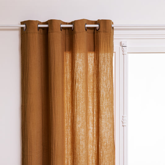 Atmosphera Curtains Nour - 130 x 260 cm - Extra long - Mustard yellow - Cotton