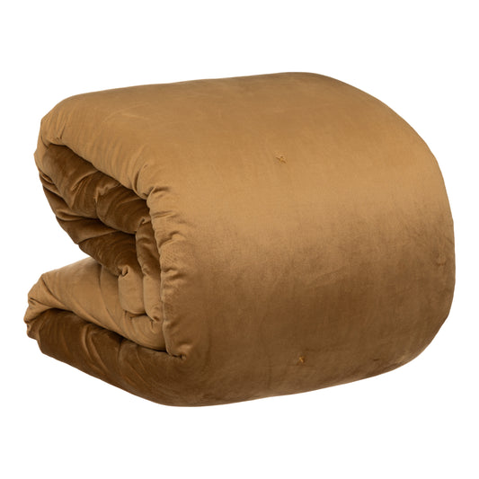 Atmosphera Velvet bedspread for 2 persons - Camel - 240 x 260