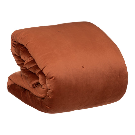 Atmosphera Velvet bedspread for 2 persons - Terracotta - 240 x 260