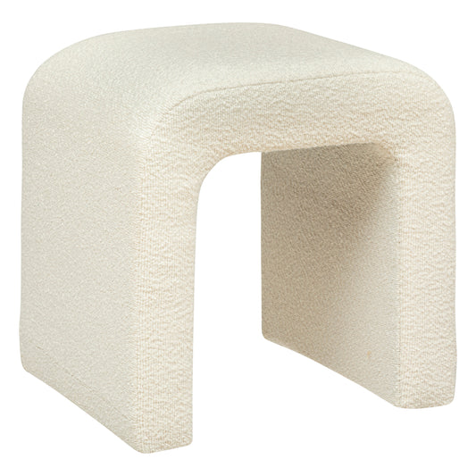 Atmosphera Sevi Pouf - Bouclé - White