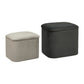 Atmosphera Pouf Dani lot de 2 - Teddy - Avec rangement - Gris