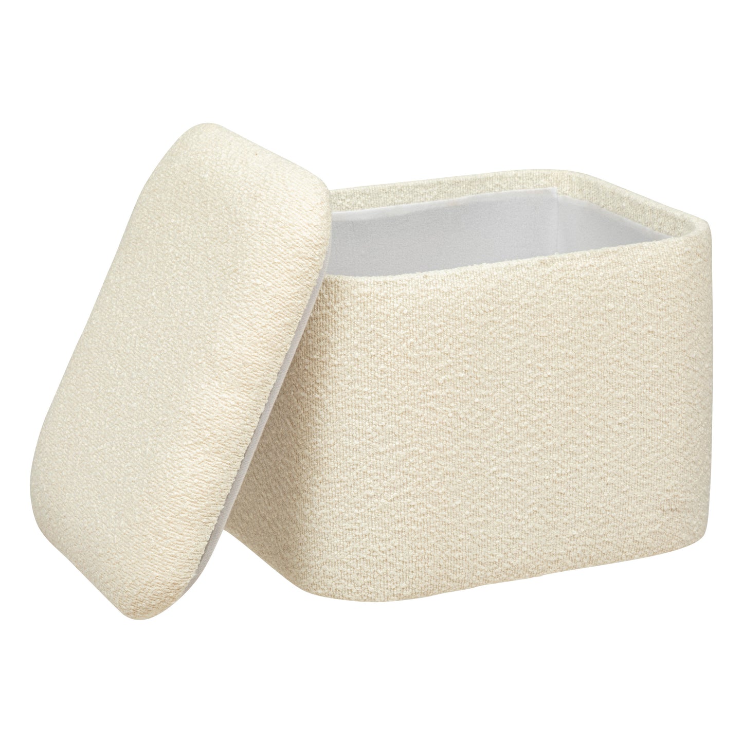 Atmosphera Pouf Dani lot de 2 - Teddy - Avec rangement - Beige