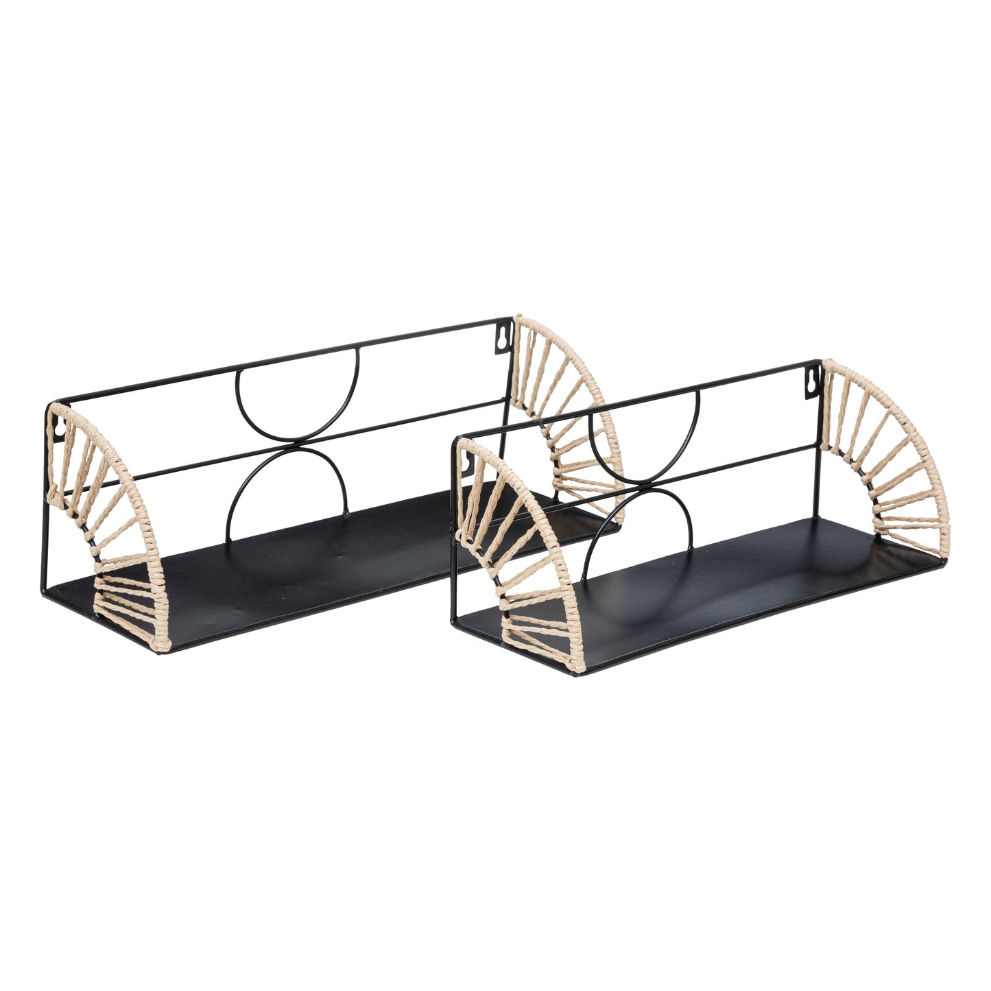 Atmosphera Mileva Wall shelf set of 2 - metal - black - wall rack