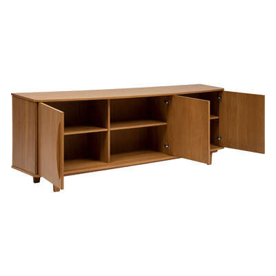 Buffet 3D BEAU Macon placage chêne - L160xP44xH70cm - Marron