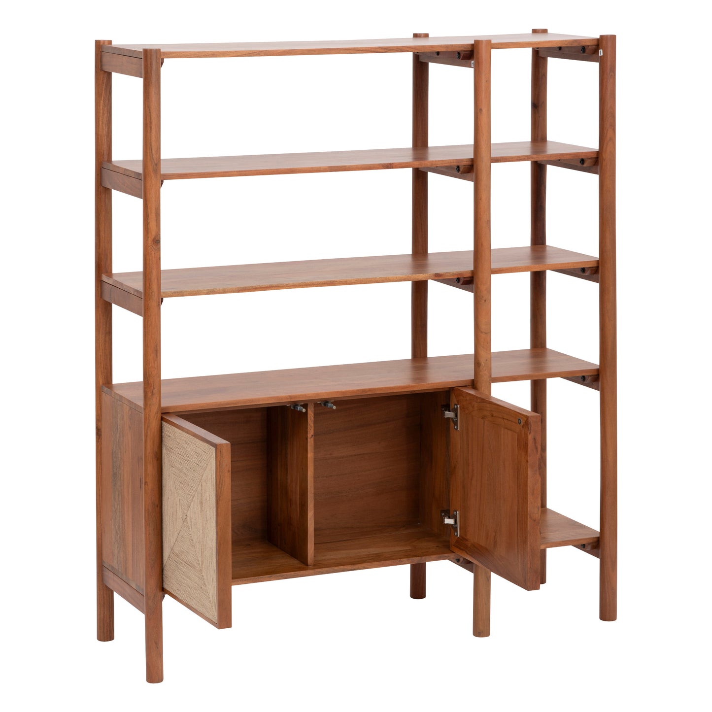 Bibliothèque BEAU Chester acacia 2D-7V - L124xP40xH150cm - Marron