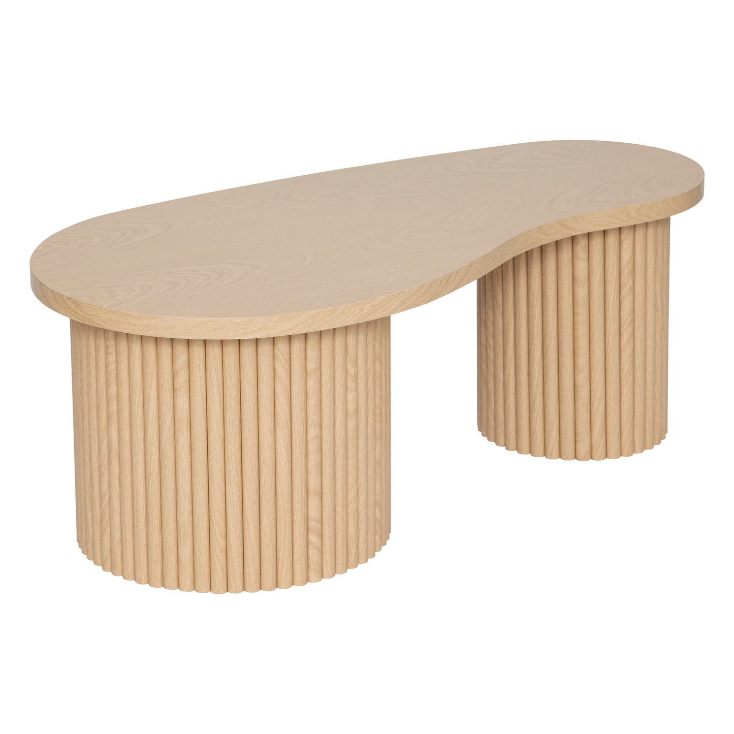 BEAU Ying & Yang set bijzettafels - Set van 2 stuks - L100xD50xH40cm - Beige