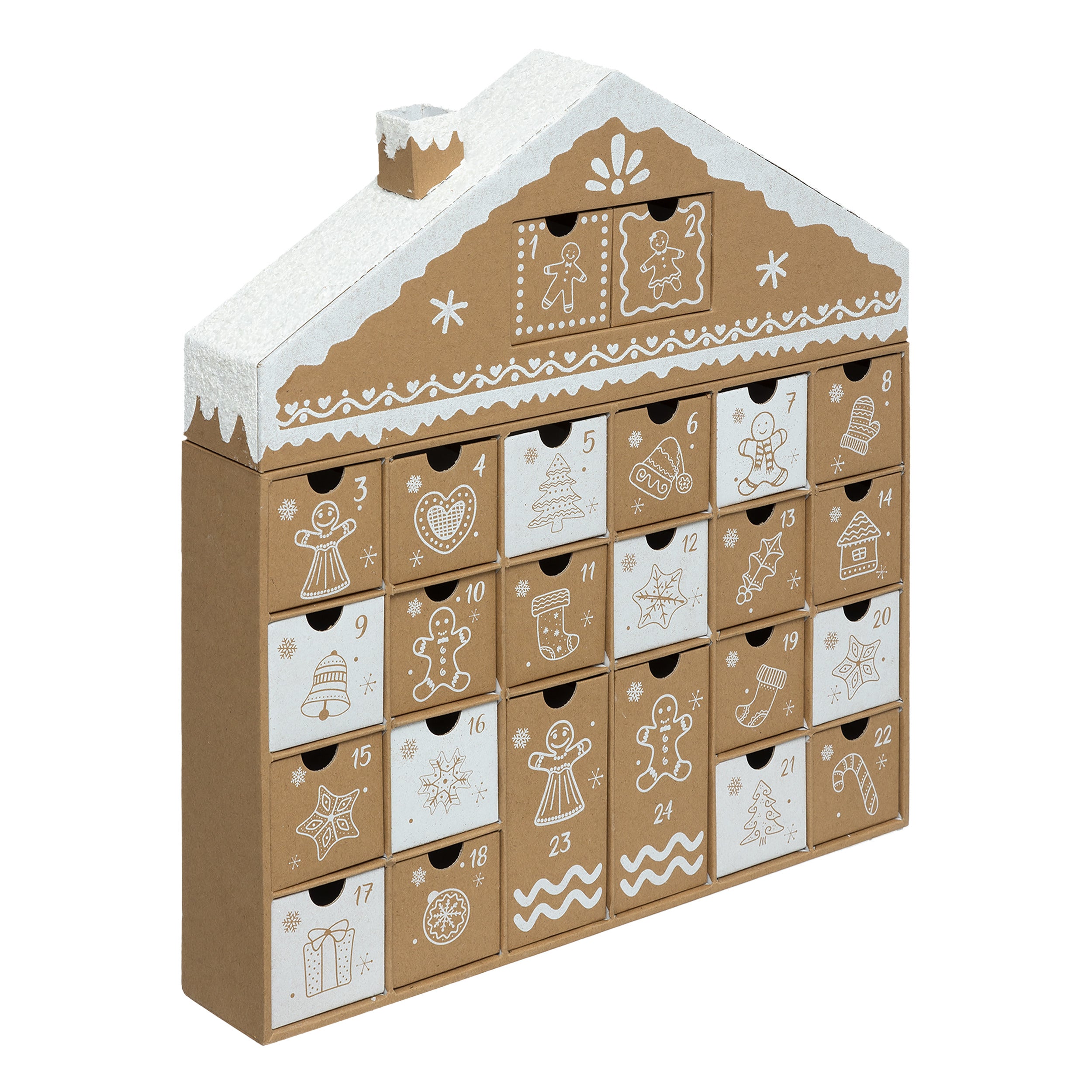 Fééric Lights and Christmas Advent calendar Peperkoekhuis - 39x6x41cm - Brown