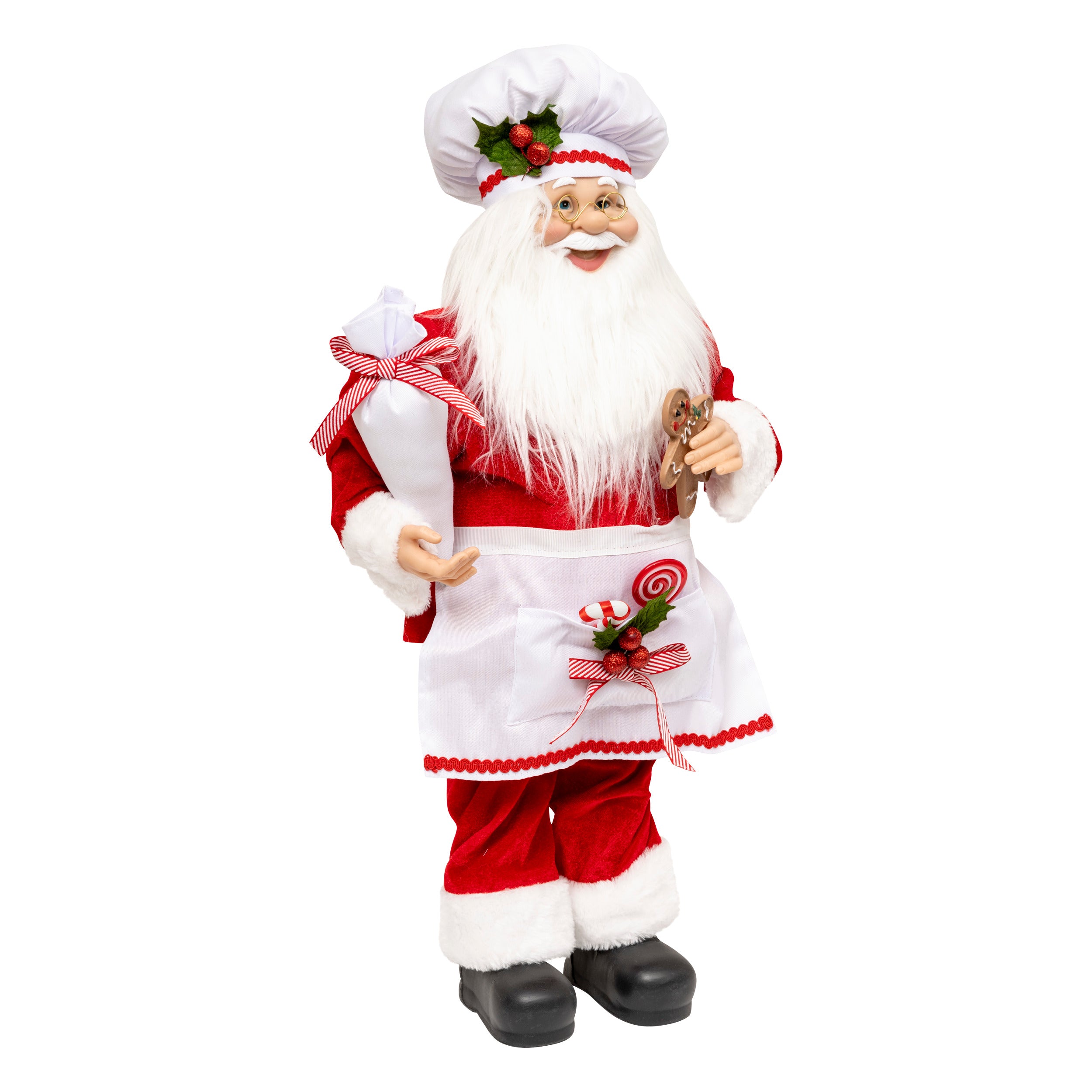 Fééric Lights and Christmas Santa Claus Boots from Hars - 24x22x55cm - Red