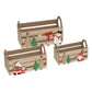 Fééric Lights and Christmas Kerst Deco houten kisten - Set van 3 stuks - Multi