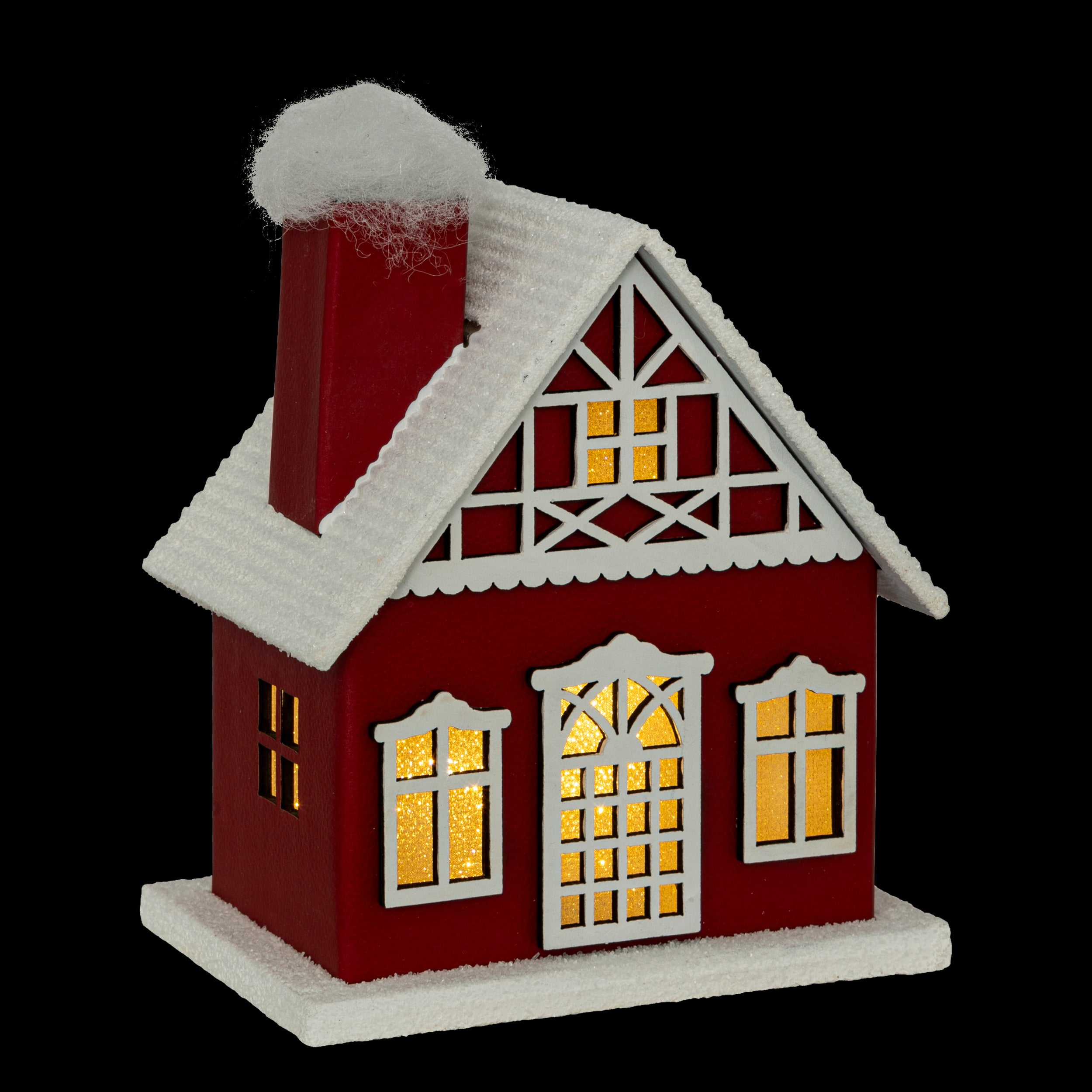 Fééric Lights and Christmas Christmas village - Christmas house with lighting - works on batteries - Red