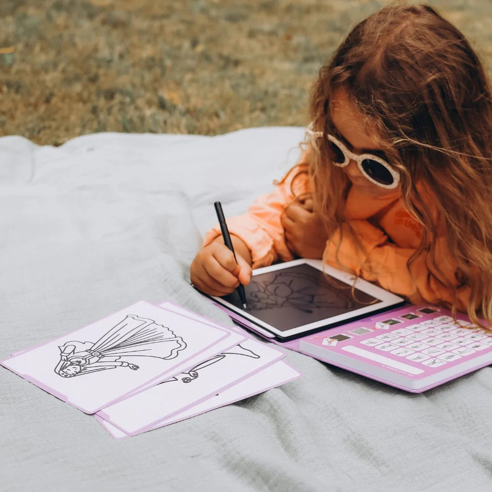 Kidywolf Kidydraw Mini Tekenboek met LCD-scherm - Prinsessen - Paars