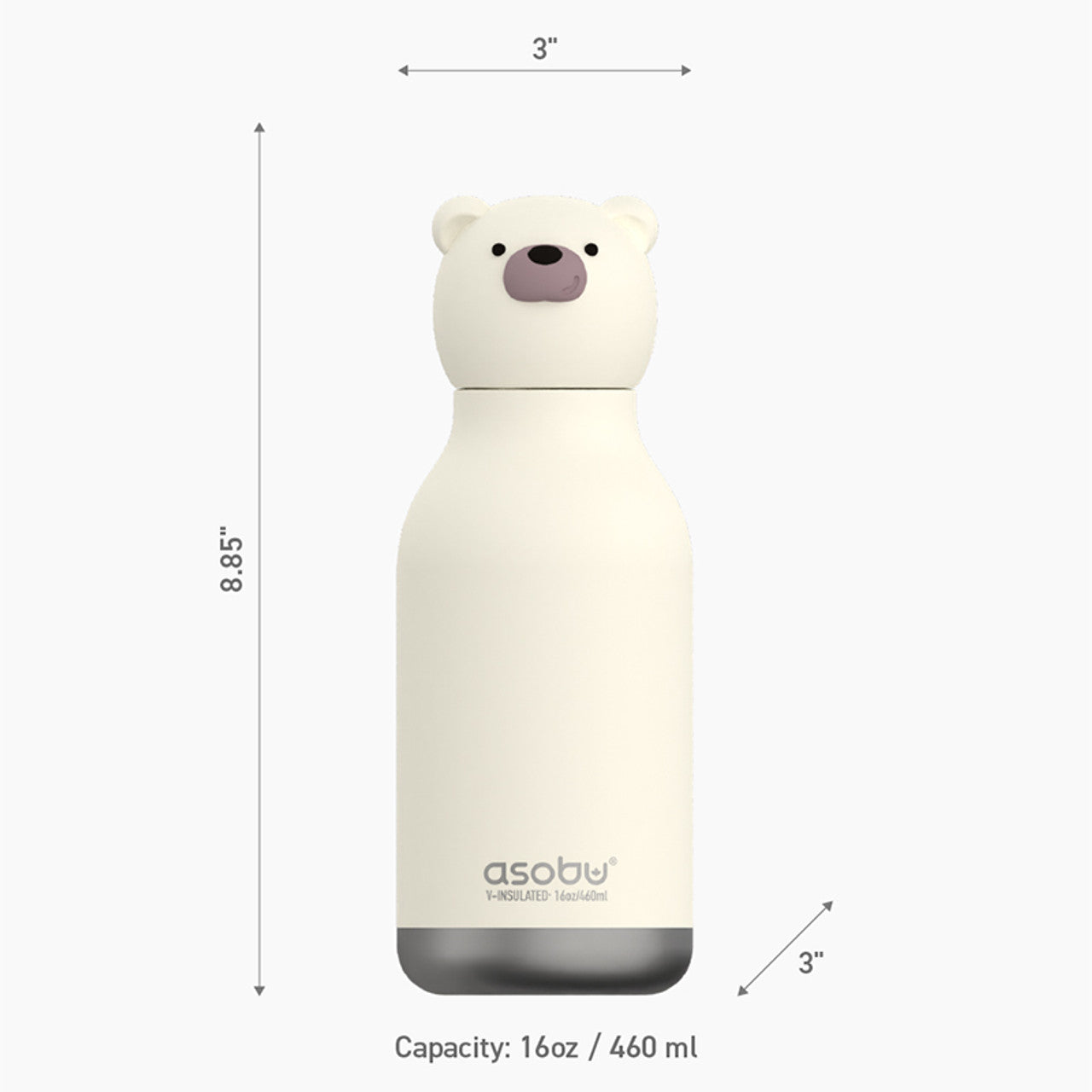 Asobu Thermo Drinkfles Besties Bear - 460ml - Wit