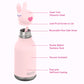 Asobu Thermo Drinkfles Besties Bunny - 460ml - Roze