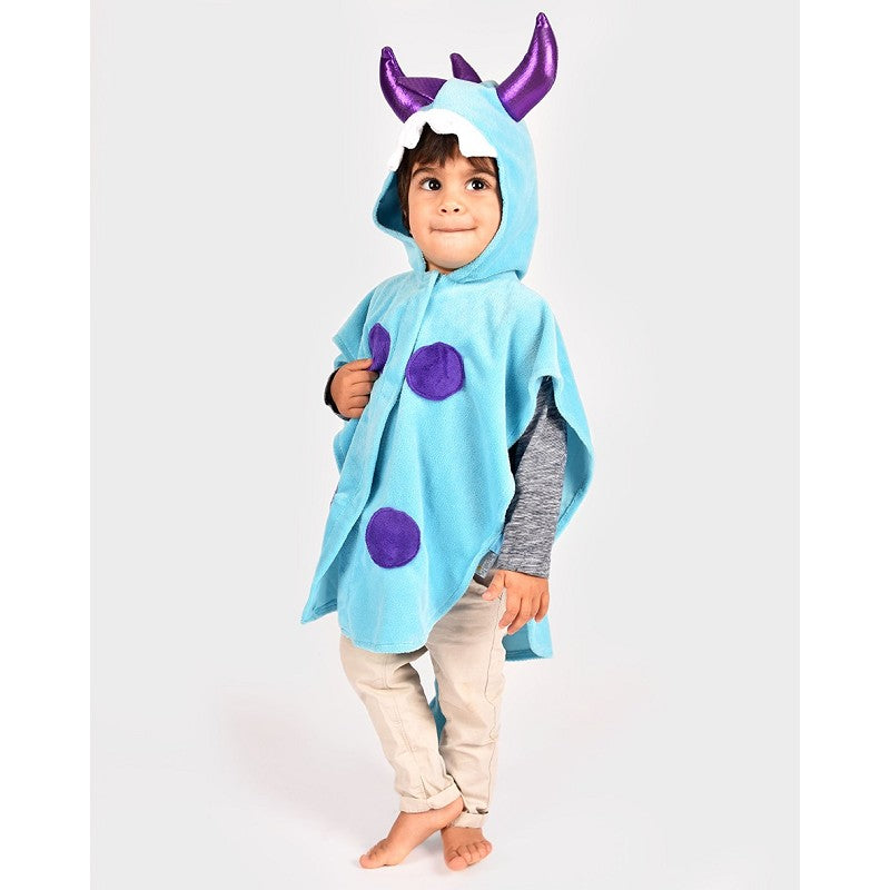 Den Goda Fen Dress Up Clothes Monster - Mini cape with hood - 86-110cm - 1-4 years - Blue