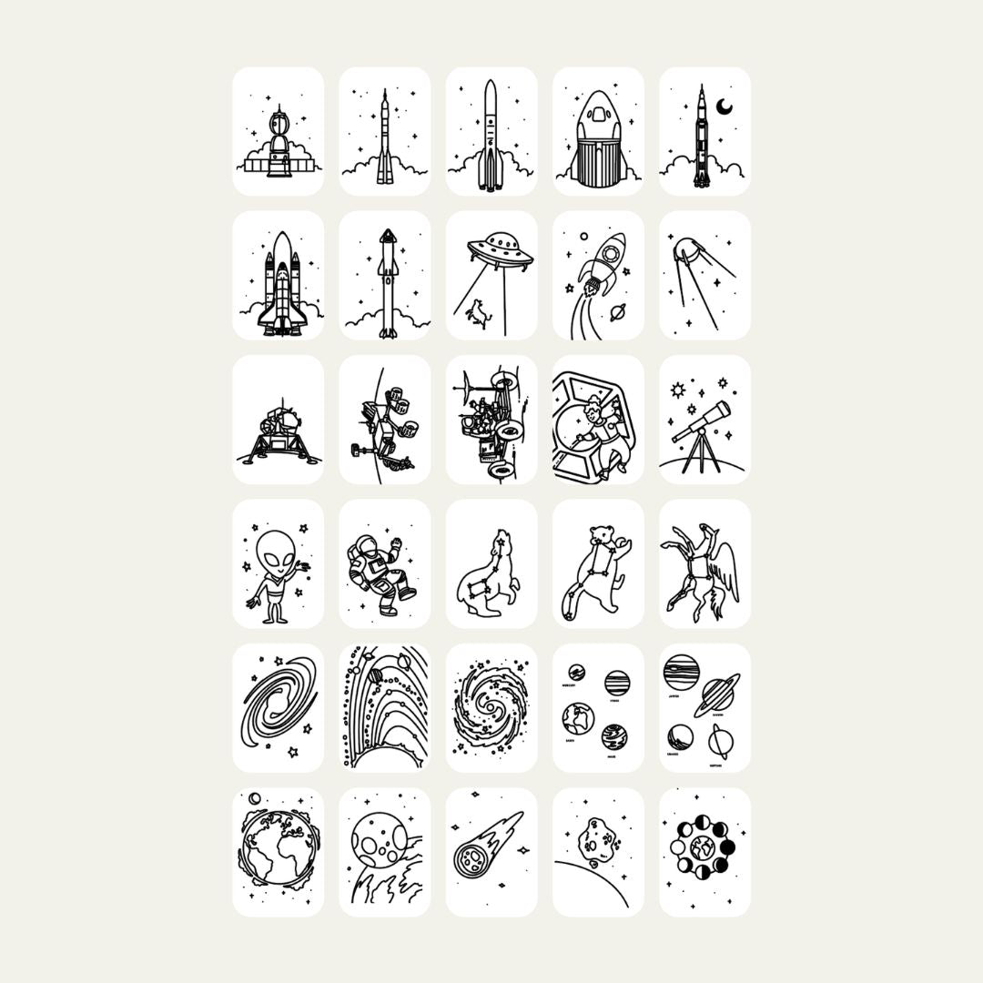 BEAU by Bo Kidywolf Kidydraw Mini Tekenboek met LCD-scherm Er was eens ... + Refill Galaxy & Dinosaurussen