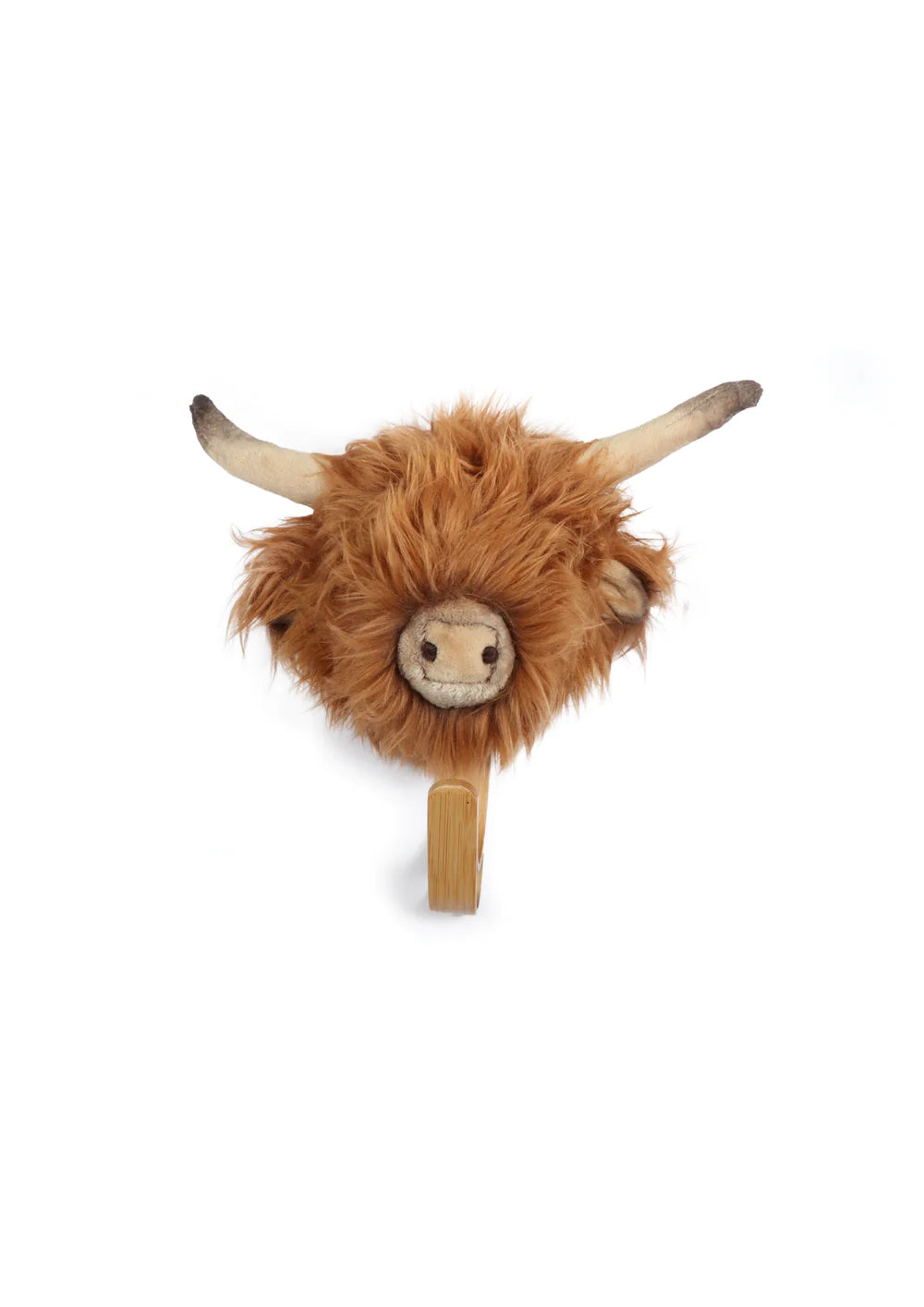 Wild &amp; Soft Porte-manteau animal en bois - Vache des Highlands