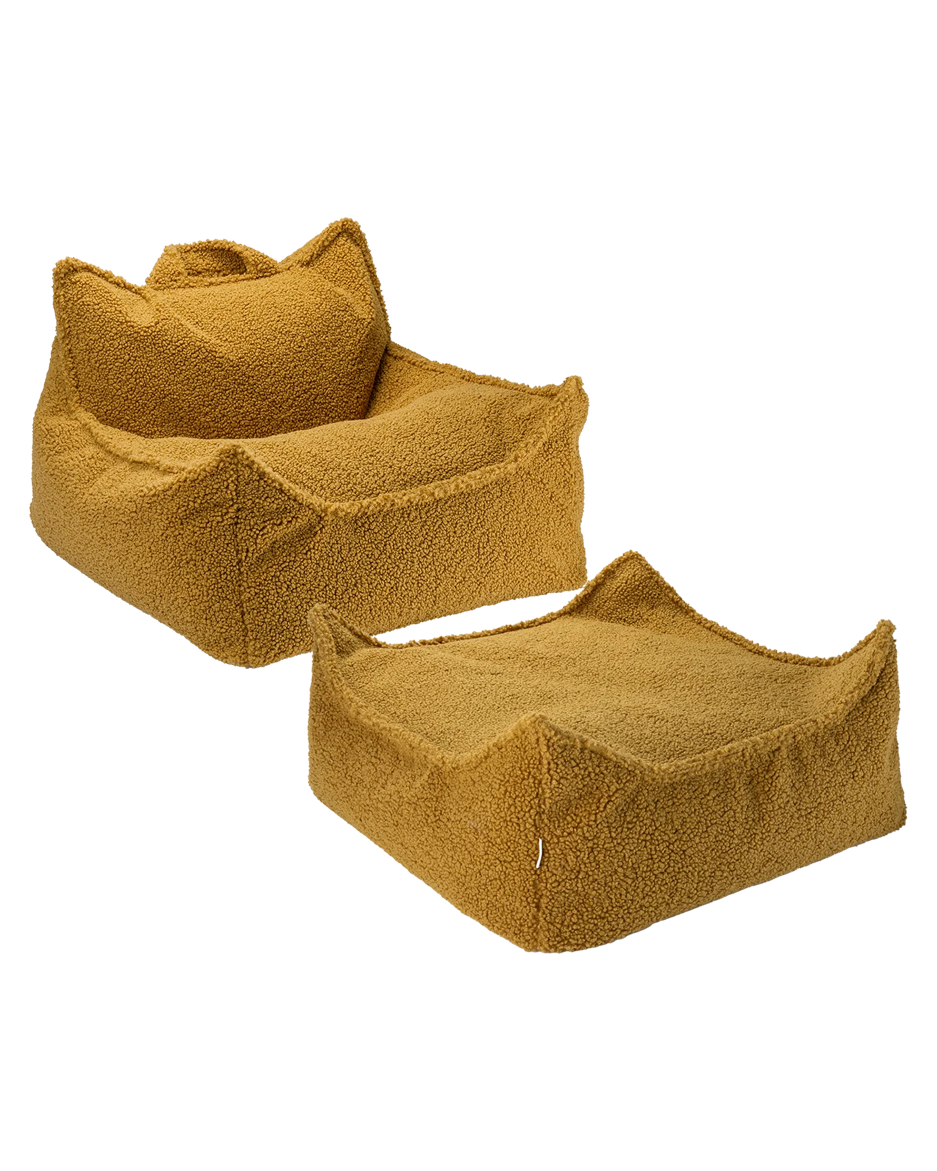 Wigiwama Beanbag Chair/Zitzak met Ottoman - Maple