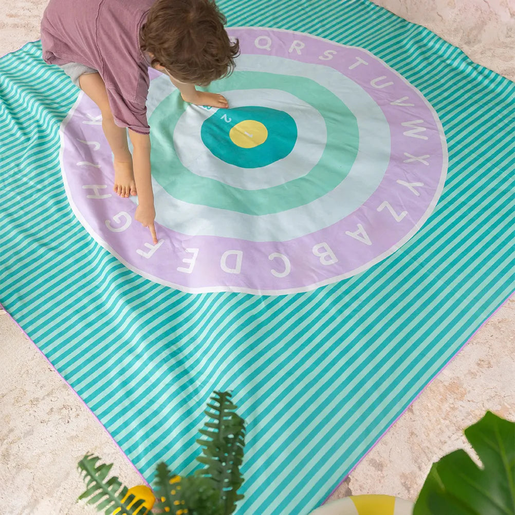 Quut Serviette de jeu / Serviette de plage Bullseye/Name It XXL - 180x180cm - Vert