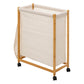 5Five Bamboe Wasmand op wieltjes 52L - 55x28x80cm - Beige