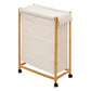 5Five Bamboe Wasmand op wieltjes 52L - 55x28x80cm - Beige