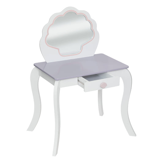 Atmosphera Kids Coiffeuse Sirène avec tabouret et miroir - Blanc/Violet