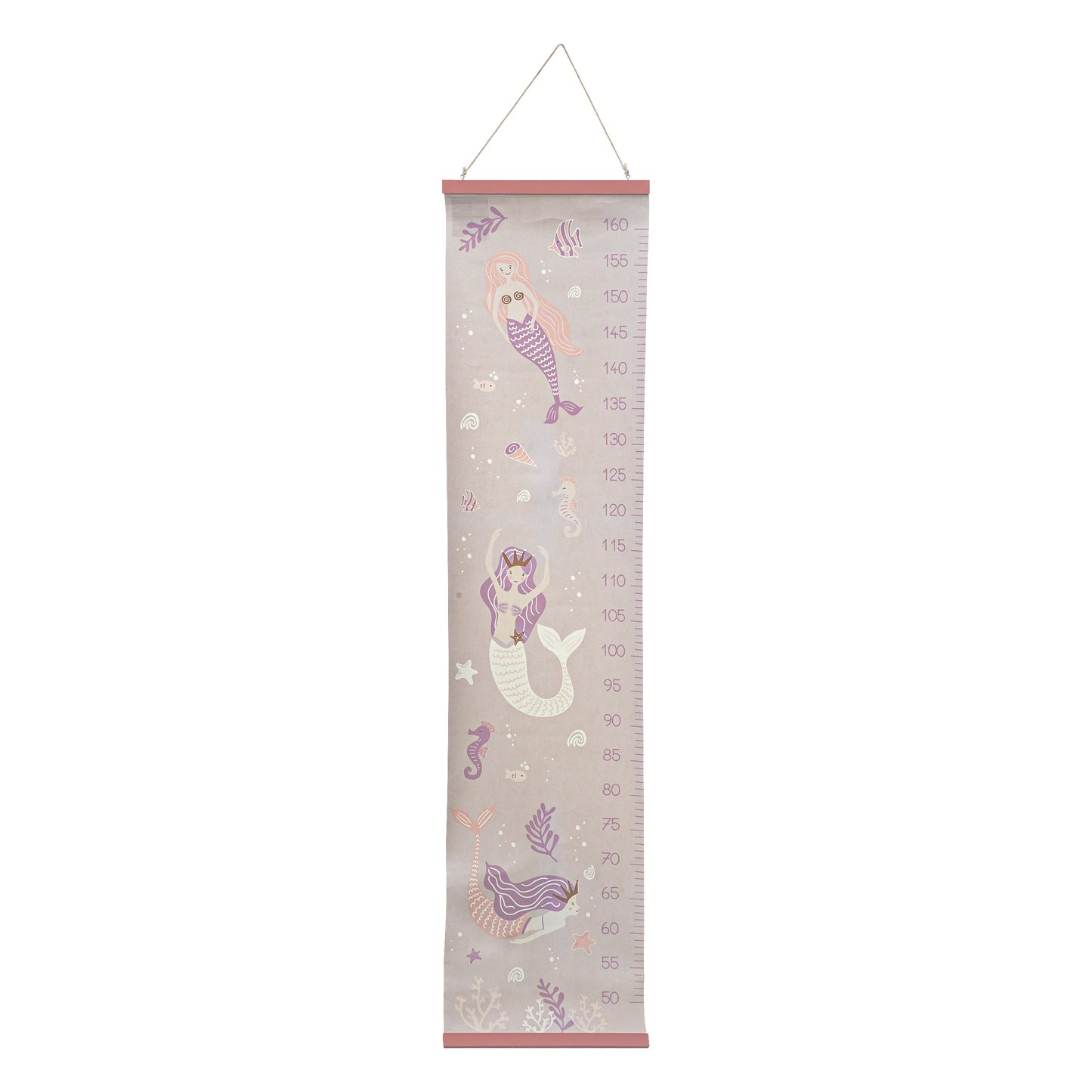 Atmosphera Kids Growth chart mermaids - Children's measuring stick - Paper measuring stick - L30xH124cm - Light purple