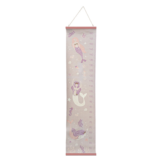 Atmosphera Kids Growth chart mermaids - Children's measuring stick - Paper measuring stick - L30xH124cm - Light purple