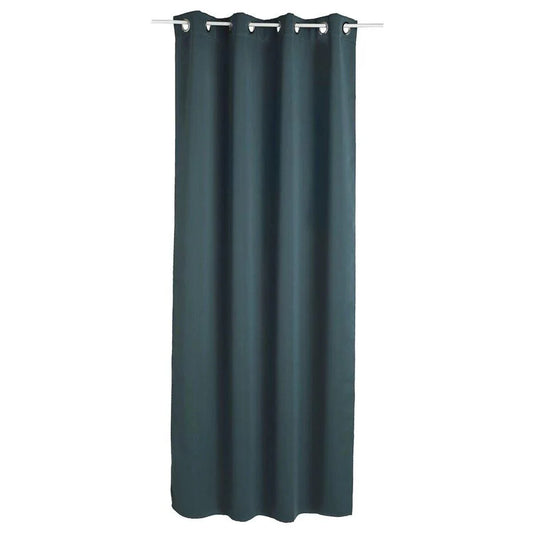 Atmosphera set of 2 Blue blackout curtains 135x240cm - Ready made with rings - Curtain window coverings - 2 pieces blue