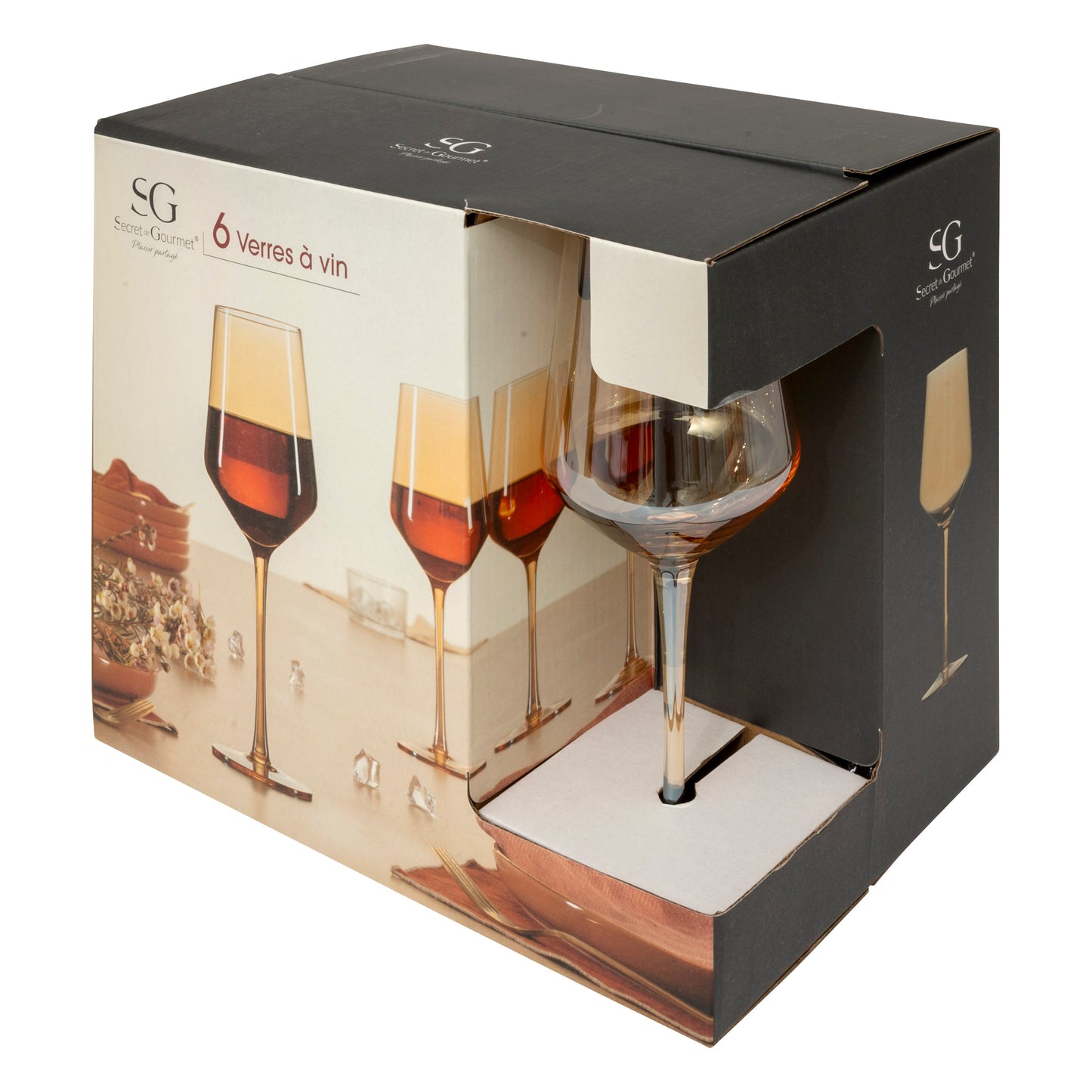 Secret de Gourmet Olga wijnglazen 45cl - Set van 6 - Amber