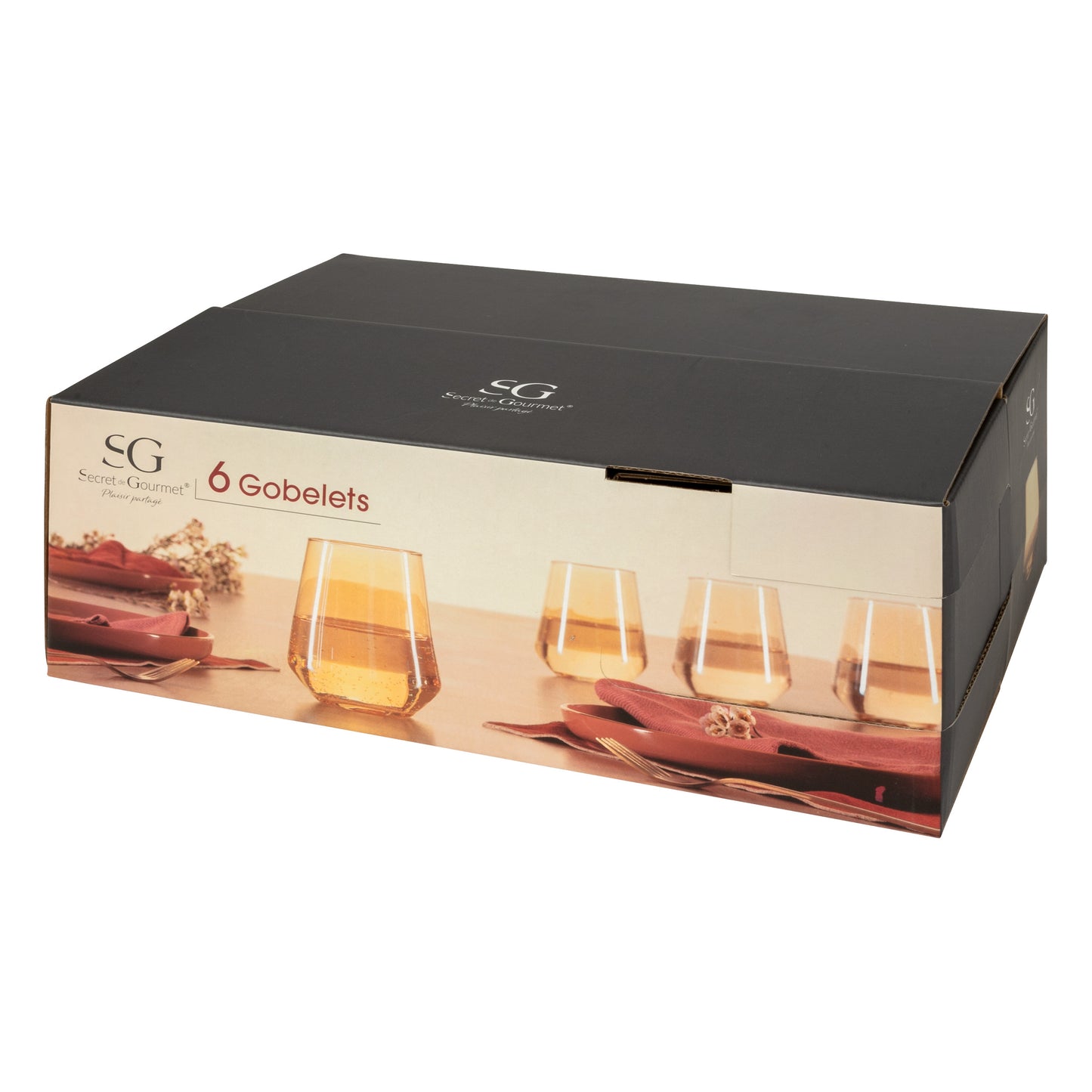 Verres à eau Secret de Gourmet Olga 45cl - Lot de 6 - Ambre