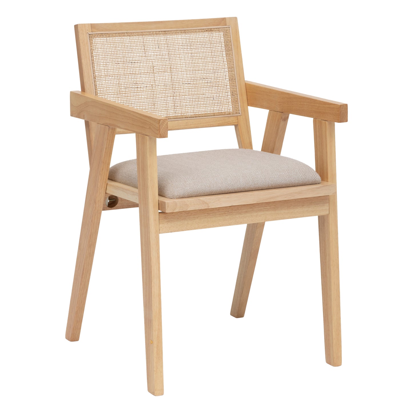 BEAU Mazie rattan/fabric armchair - L50xD52xH81cm - Soft pink